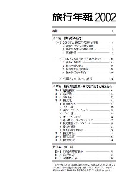 旅行年報2002　～Annual Survey of Tourism Trends～