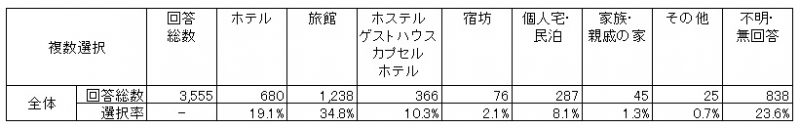 図表－10　国内での利用宿泊施設