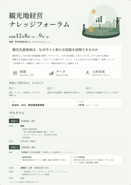 観光地経営ナレッジフォーラム2026